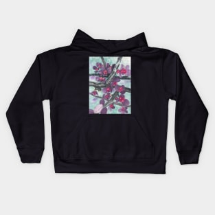 Barberry Shrub Spring Buds with Background Kids Hoodie